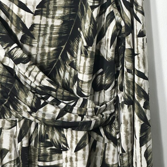 Investments Soft Separates Women's Dress Size XL Leaves V-neck Faux Wrap Midi - Picture 5 of 11